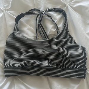 lululemon athletica Black and White Striped Sports Bra